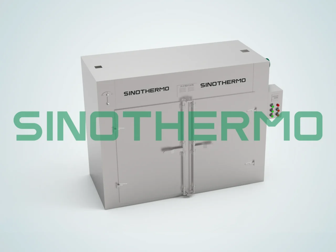 Imagem de um Secador de Bandejas SINOTHERMO, uma máquina industrial usada para secagem de materiais.