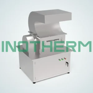 Hình ảnh máy nghiền thô có thiết kế bằng thép không gỉ chắc chắn, có phần trên cong và bảng điều khiển, có nhãn hiệu 'SINOTHERMO'.