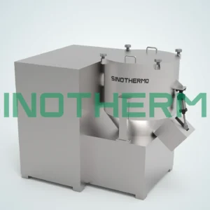 Máy trộn công nghiệp tốc độ cao có bảng điều khiển đèn, trên nền trắng.