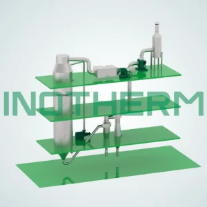 Hình ảnh Máy sấy phun áp suất SINOTHERMO, một loại máy công nghiệp được thiết kế để chuyển đổi vật liệu dạng lỏng thành dạng bột khô bằng công nghệ phun áp suất cao.
