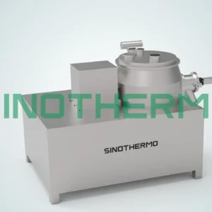 Máy nghiền trộn ướt nhanh, được thiết kế 3D, có thiết kế nhỏ gọn với thân máy màu trắng bóng bẩy, thùng chứa ở phía trên và các nút điều khiển xử lý.
