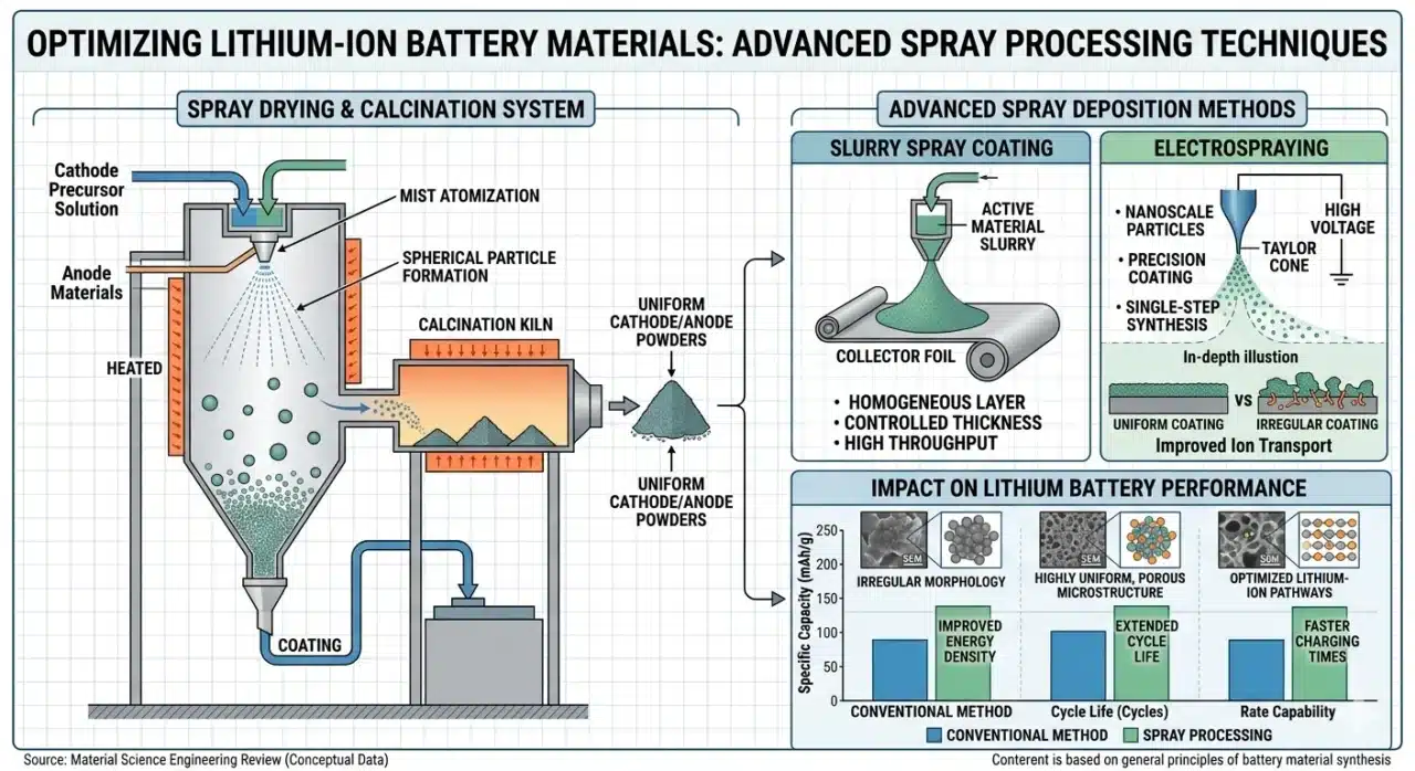 Spray Processing in Lithium Battery Materials